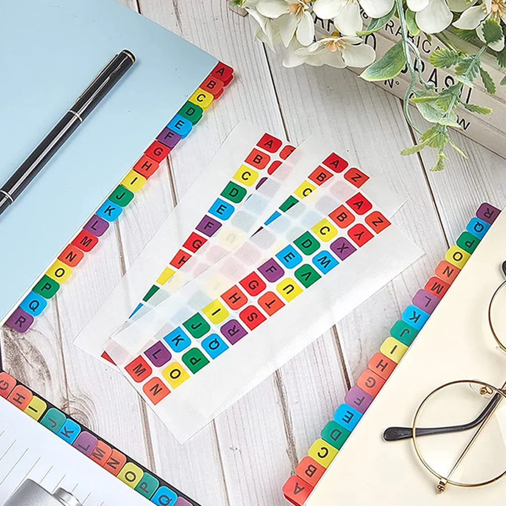 30 Sheets Index Tabs Alphabet Page Markers Novelty Book Sticky Tabs Self Adhesive Colored Labels for Office Study Organizing
30 Sheets Index Tabs Alphabet Page Markers Novelty Book Sticky Tabs Self Adhesive Colored Labels for Office Study Organizing