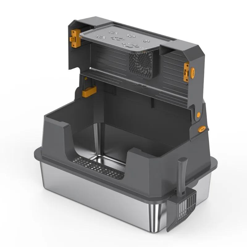 Closed cat litter box pet large space anti-splash pet cat toilet stainless steel large space reinforcement
Closed cat litter box pet large space anti-splash pet cat toilet stainless steel large space reinforcement