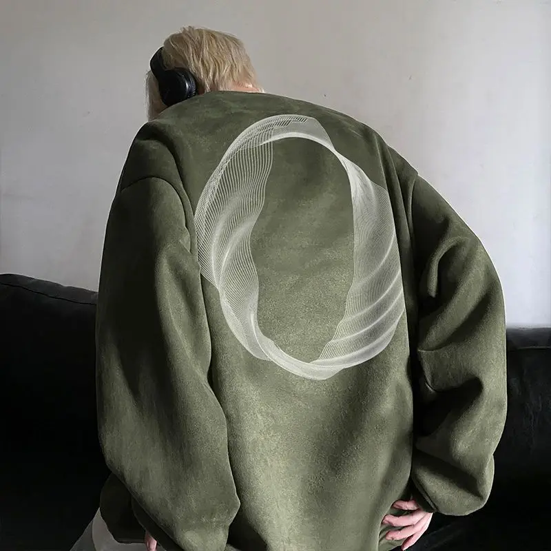 Suede round neck sweatshirt autumn and winter plus velvet plus velvet high street heavy long sleeved top trendy Korean style Y2K
Suede round neck sweatshirt autumn and winter plus velvet plus velvet high street heavy long sleeved top trendy Korean style Y2K
