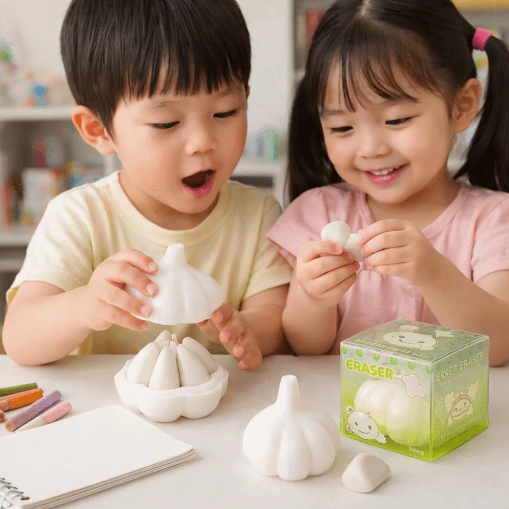 Lovely Design Garlic Rubber Eraser Imitation Garlic Funny Shape Creative Eraser Cute Set Writing Drawing Erasers Kids Gifts
Lovely Design Garlic Rubber Eraser Imitation Garlic Funny Shape Creative Eraser Cute Set Writing Drawing Erasers Kids Gifts