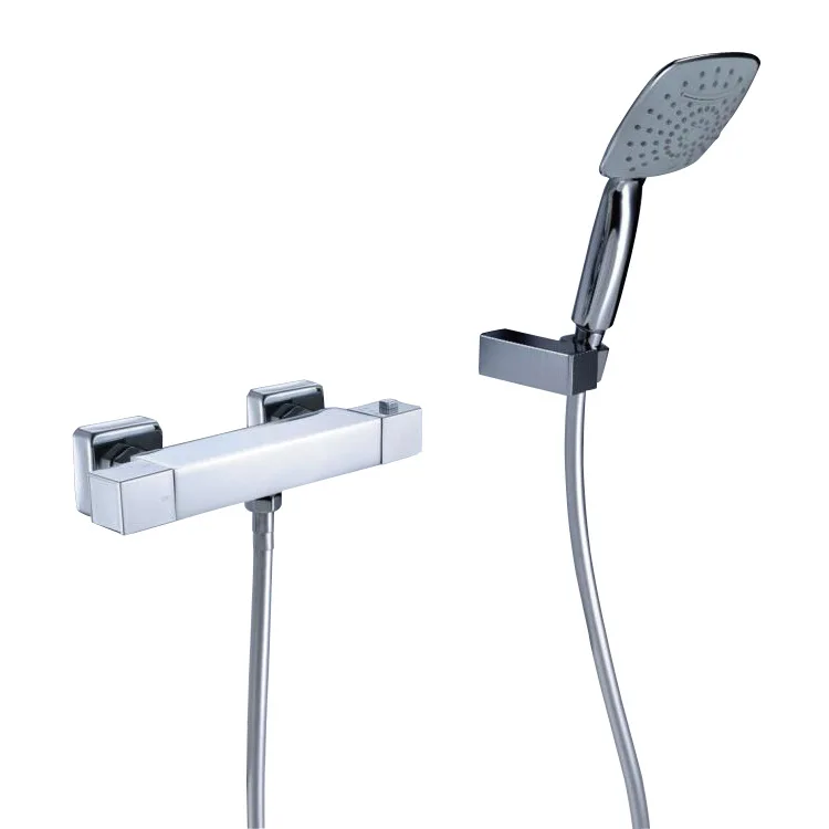 All-copper thermostatic shower faucet shower set, square temperature-controlled mixing valve, surface screen
All-copper thermostatic shower faucet shower set, square temperature-controlled mixing valve, surface screen