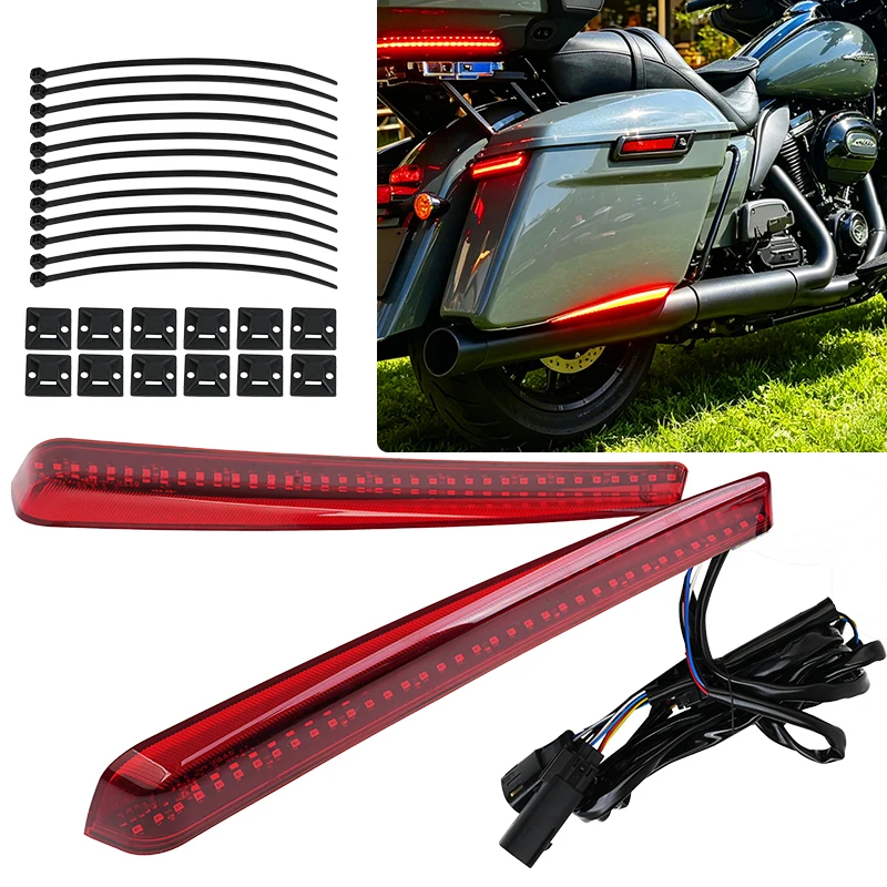 Motorcycle LED Extended Saddlebag Latch Light Side Marker Turn Signal Brake Run Light For Harley Touring Electra Glide 2014-2024
Motorcycle LED Extended Saddlebag Latch Light Side Marker Turn Signal Brake Run Light For Harley Touring Electra Glide 2014-2024