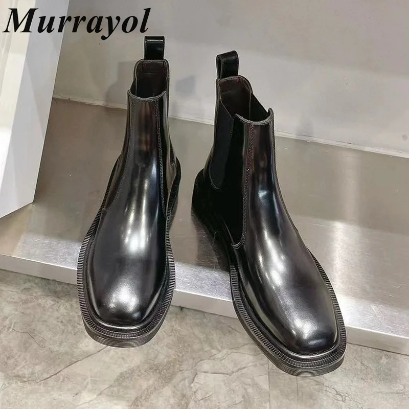 Solid Color Elastic Band Splicing Chelsea Boots Women Round Toe Genuine Leather Short Boots Spring Autumn Fashion Ankle Botas
Solid Color Elastic Band Splicing Chelsea Boots Women Round Toe Genuine Leather Short Boots Spring Autumn Fashion Ankle Botas