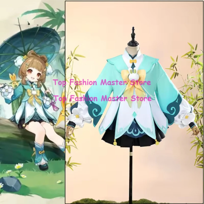 Genshin Impact Lantern Festival Yaoyao Cosplay Costume Bamboo Dream in Rain Women Outfit Halloween Party Cosplay Dress
Genshin Impact Lantern Festival Yaoyao Cosplay Costume Bamboo Dream in Rain Women Outfit Halloween Party Cosplay Dress