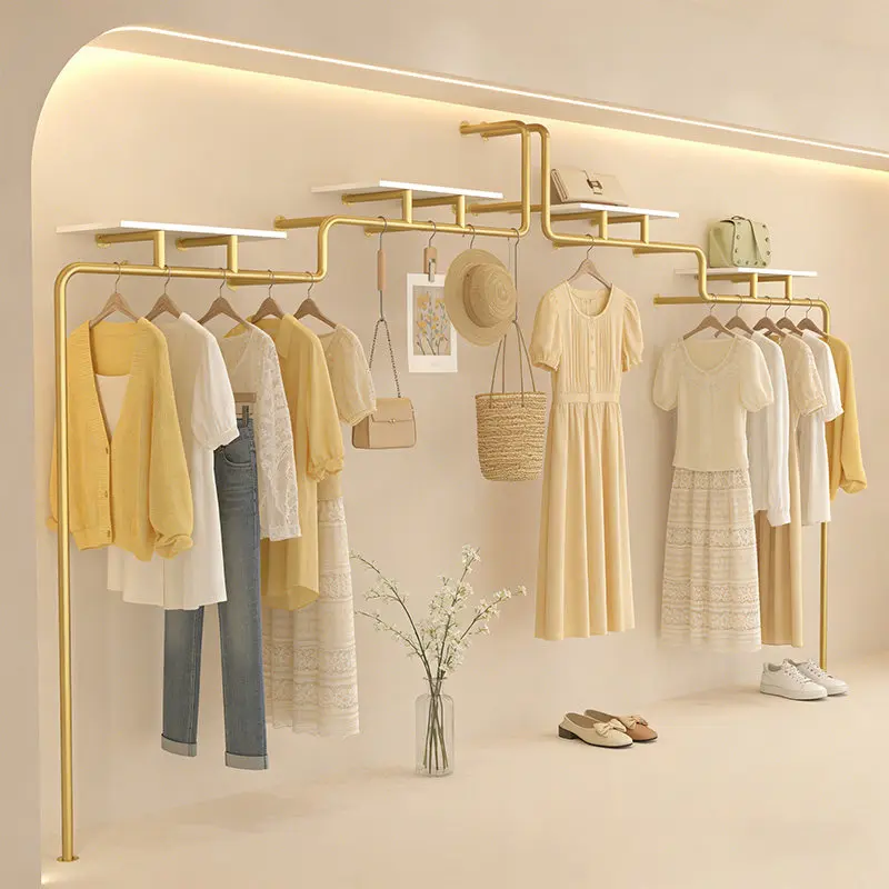 Clothing display rack Wall hanging women's clothing Children's clothing store shelf hanging hanger Simple wrought iron
Clothing display rack Wall hanging women's clothing Children's clothing store shelf hanging hanger Simple wrought iron