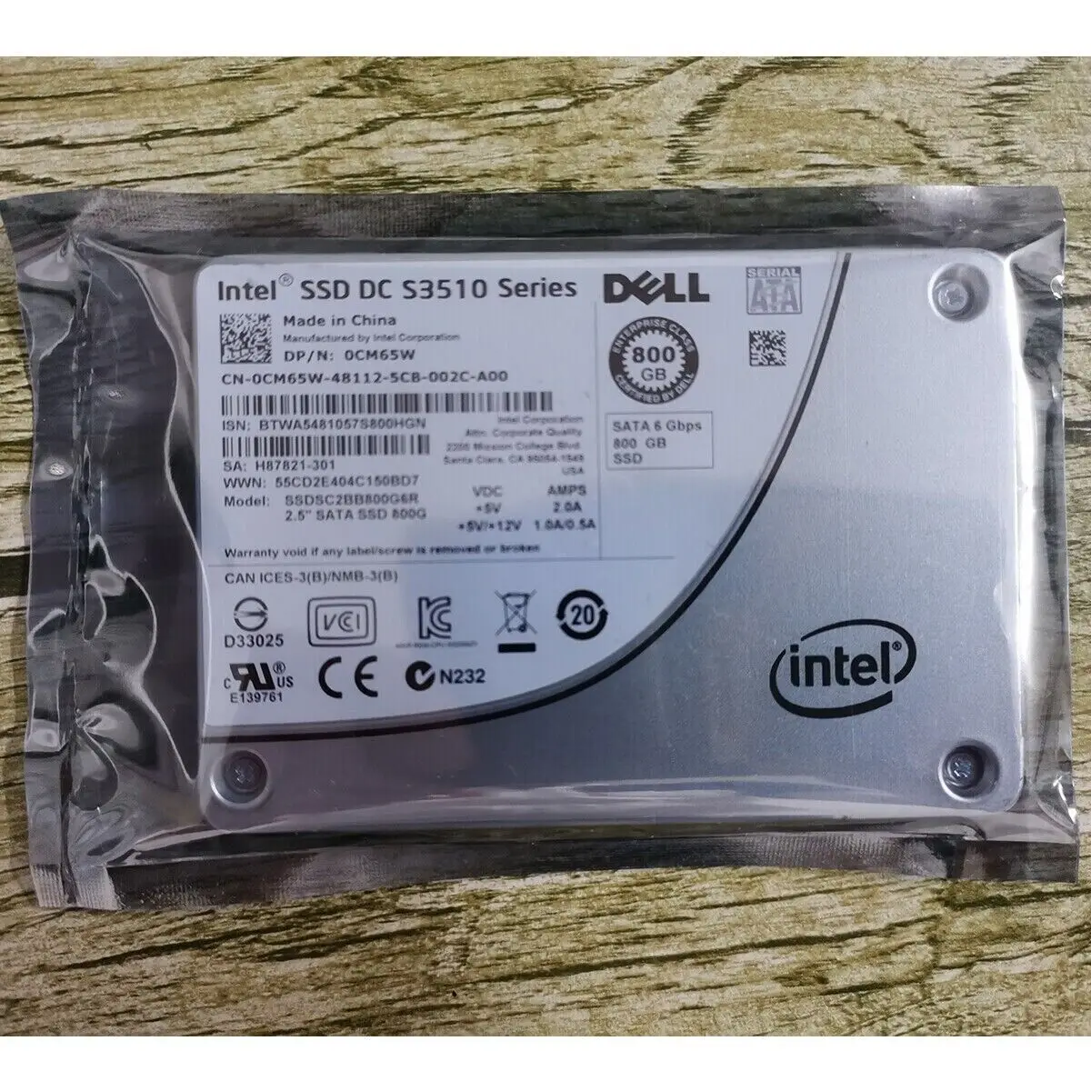 DELL/INTEL 800 ГБ 6 Гбит/с SATA SSD Intel DC серии S3510 SSDSC2BB800G6R DP/N 0CM65W
DELL/INTEL 800 ГБ 6 Гбит/с SATA SSD Intel DC серии S3510 SSDSC2BB800G6R DP/N 0CM65W