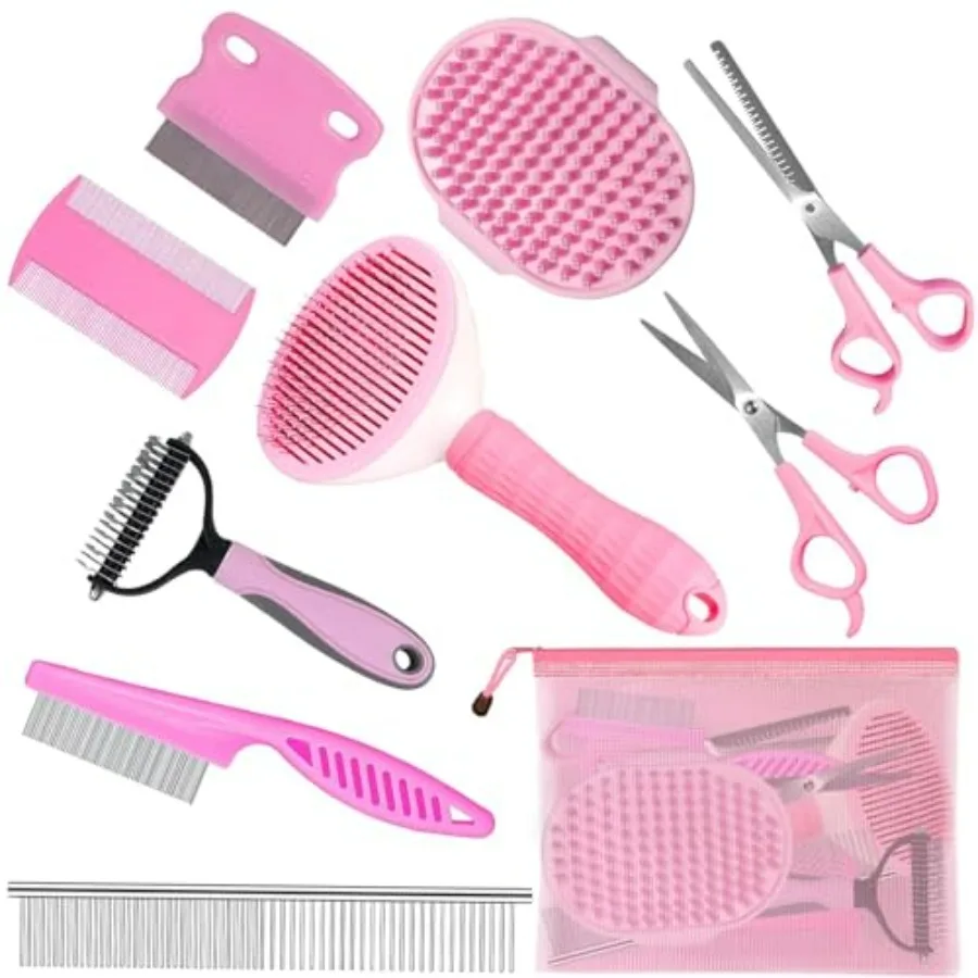 Complete Pet Grooming Solution by Dog - 9PCS Kit with Slicker Brush, Deshedding Tool, and Grooming Comb for All Breeds and Size
Complete Pet Grooming Solution by Dog - 9PCS Kit with Slicker Brush, Deshedding Tool, and Grooming Comb for All Breeds and Size