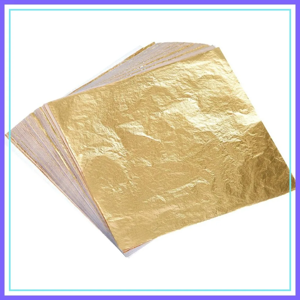 100 Pcs Gold Leaf Sheets for Arts, Gilding, Painting, Picture Frames, Furniture Decoration, 5.5" x 5.5"
100 Pcs Gold Leaf Sheets for Arts, Gilding, Painting, Picture Frames, Furniture Decoration, 5.5" x 5.5"