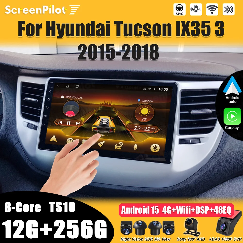 For Hyundai Tucson IX35 3 2015 - 2017 2018 Android 16 Stereo Multimedia Player GPS Navigation 2din Carplay 4G Wifi RSD
For Hyundai Tucson IX35 3 2015 - 2017 2018 Android 16 Stereo Multimedia Player GPS Navigation 2din Carplay 4G Wifi RSD