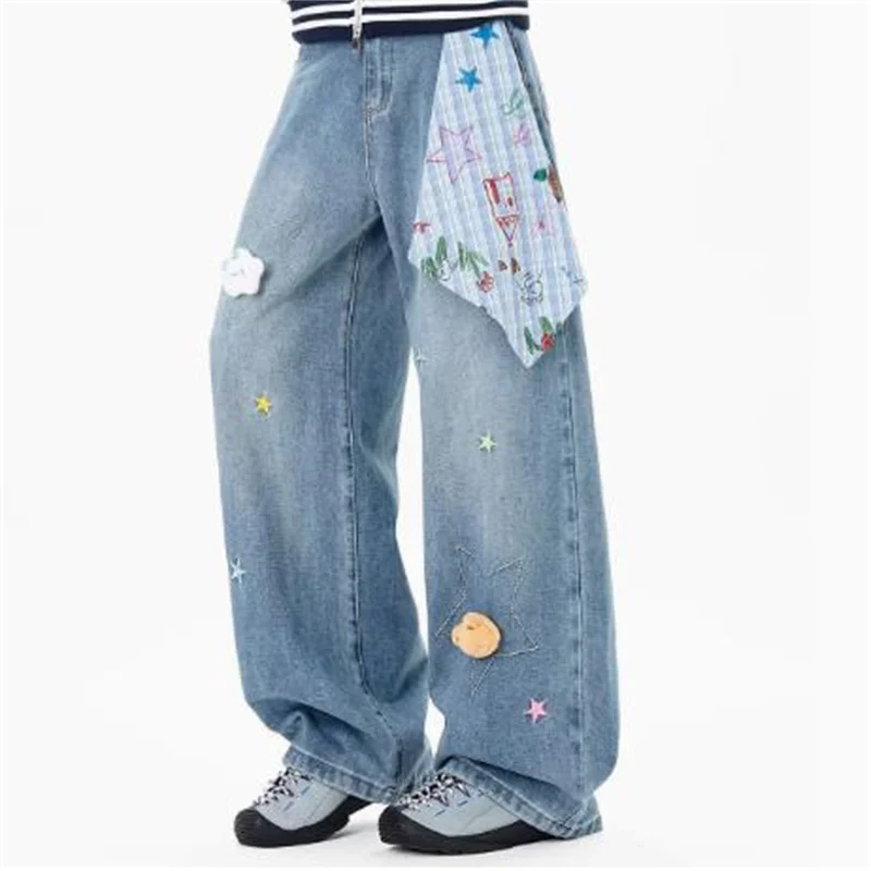 Star Embroidery Wide Leg Jeans Unisex Vintage Faded Spring Casual Loose Fit Casual Pants Men Women
Star Embroidery Wide Leg Jeans Unisex Vintage Faded Spring Casual Loose Fit Casual Pants Men Women