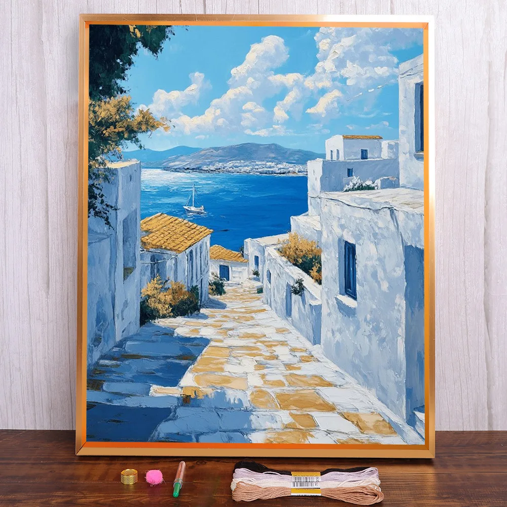 Mediterranean Scenery Pre-Printed Cross-Stitch Full Kit Embroidery Sewing Hobby Painting Handiwork Different Room Decor Stamped
Mediterranean Scenery Pre-Printed Cross-Stitch Full Kit Embroidery Sewing Hobby Painting Handiwork Different Room Decor Stamped