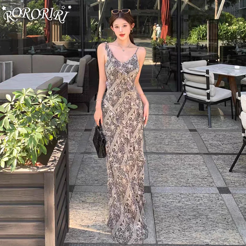 RORORIRI Retro Print V-neck Camisole Long Dress Women Irregular Ruffle Desire Slim Fit Bodycon One-piece Holiday Summer Clothing
RORORIRI Retro Print V-neck Camisole Long Dress Women Irregular Ruffle Desire Slim Fit Bodycon One-piece Holiday Summer Clothing