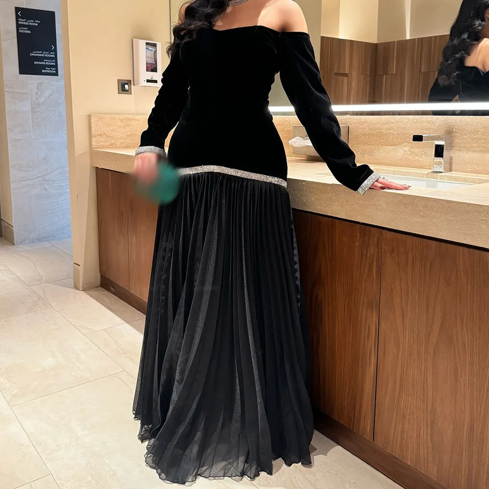 Customized A-Line Prom Dresses Floor-Length Off The Shoulder Full Sleeve Evening Gown Fashion Sequined Simple Draped Party Gown
Customized A-Line Prom Dresses Floor-Length Off The Shoulder Full Sleeve Evening Gown Fashion Sequined Simple Draped Party Gown