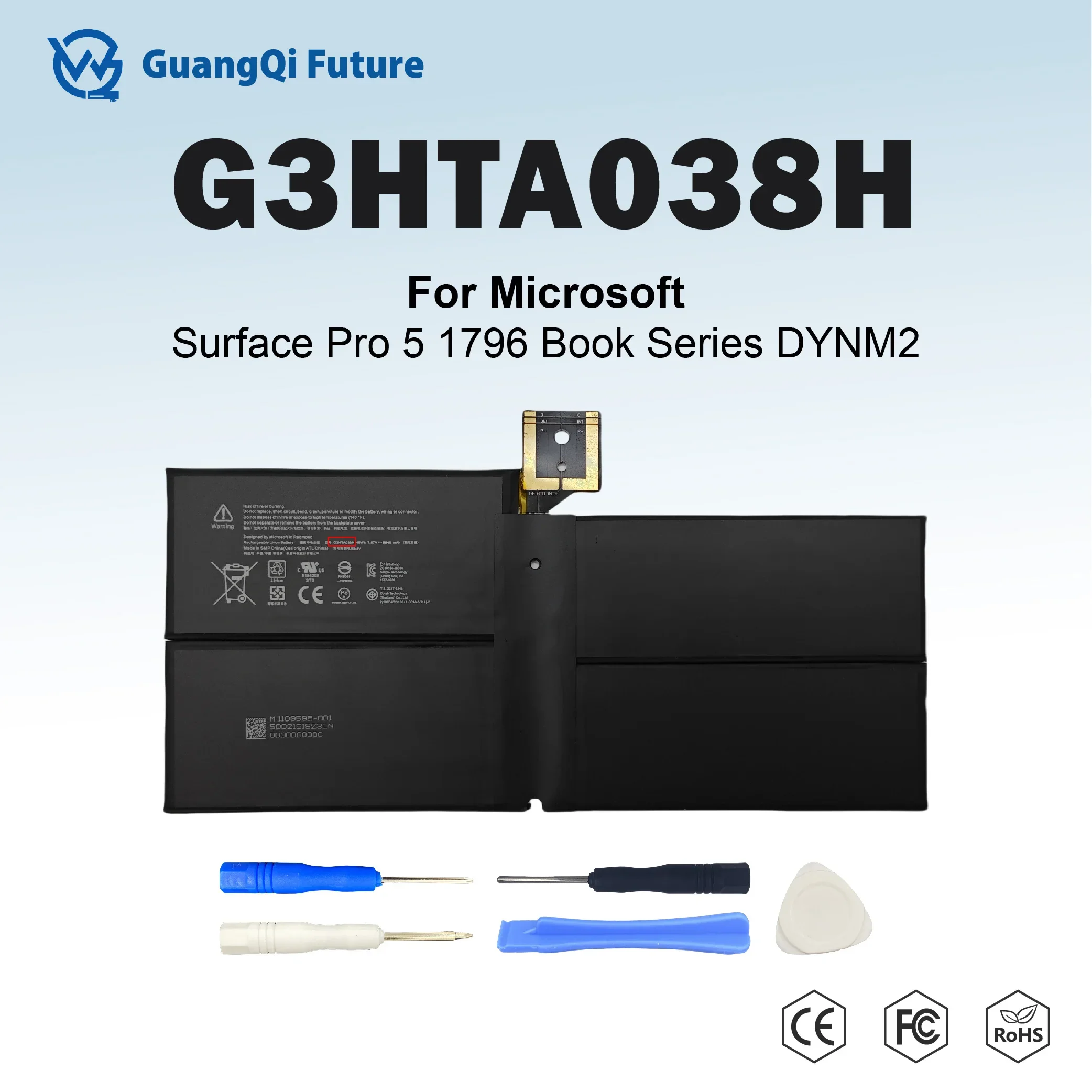 G3HTA038H G3HTAO38H Laptop Battery Compatible with Microsoft Surface Pro 5 1796 Book Series DYNM2
G3HTA038H G3HTAO38H Laptop Battery Compatible with Microsoft Surface Pro 5 1796 Book Series DYNM2