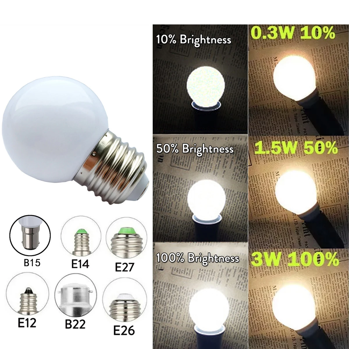 Лампочка Led Белая E27 E26 E12 E14 B15 B22 Лампочка переменного тока 220 В Светильные лампы Led Холодные и теплые фары 360 Декоративные уличные фонари Дом
Лампочка Led Белая E27 E26 E12 E14 B15 B22 Лампочка переменного тока 220 В Светильные лампы Led Холодные и теплые фары 360 Декоративные уличные фонари Дом