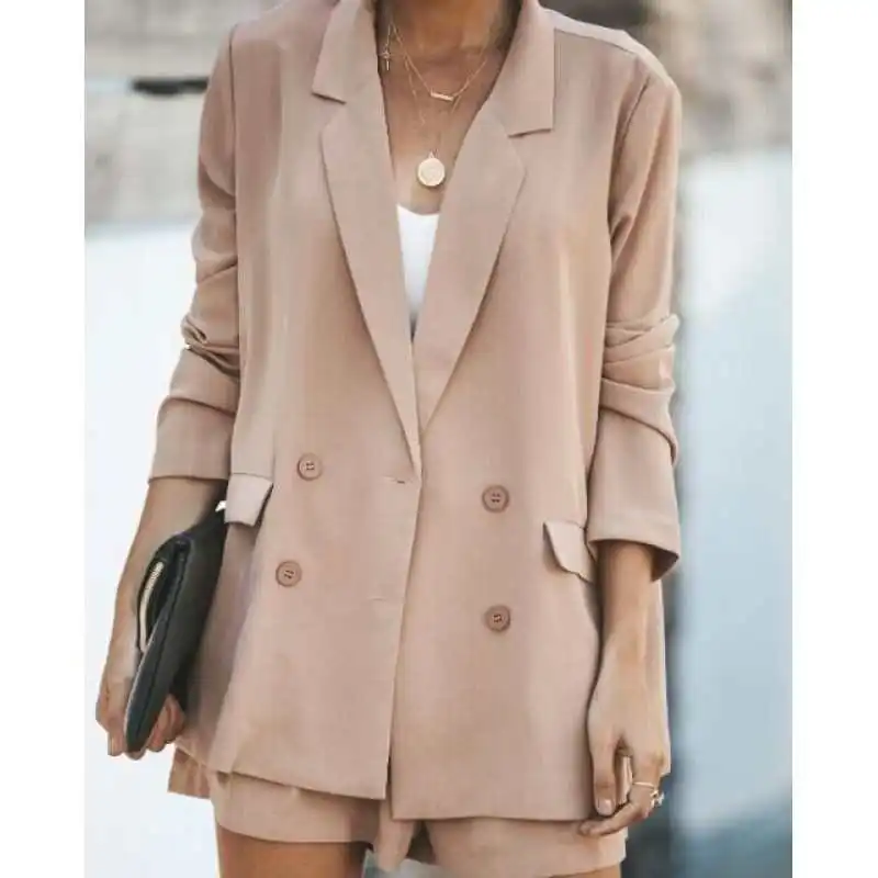 Women's Casual Suit Coat Knot ort Outerwear Cotton Blend oulder Pad Autumn Faion Lady Top Quali Material
Women's Casual Suit Coat Knot ort Outerwear Cotton Blend oulder Pad Autumn Faion Lady Top Quali Material