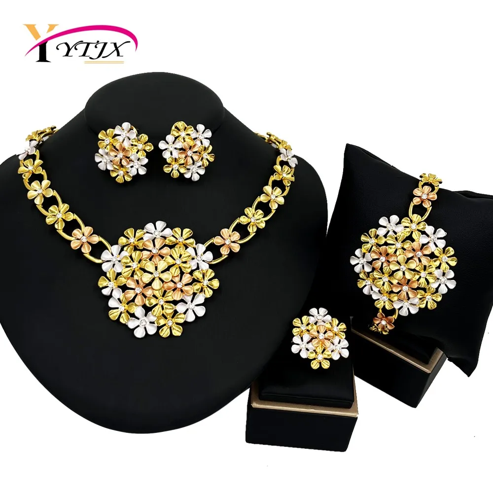 YTJX African Colorful Big Flower Jewelry Set Elegant Gold Color Pendant Necklace Bracelet Round Stud Earring Ring 2025 New
YTJX African Colorful Big Flower Jewelry Set Elegant Gold Color Pendant Necklace Bracelet Round Stud Earring Ring 2025 New