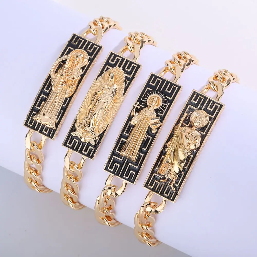 Luck Fashion New Religious Virgin Mary Death Holy Jude Catholic Oil Drop Personality Hip Hop Men's Bracelet Party Gift
Luck Fashion New Religious Virgin Mary Death Holy Jude Catholic Oil Drop Personality Hip Hop Men's Bracelet Party Gift