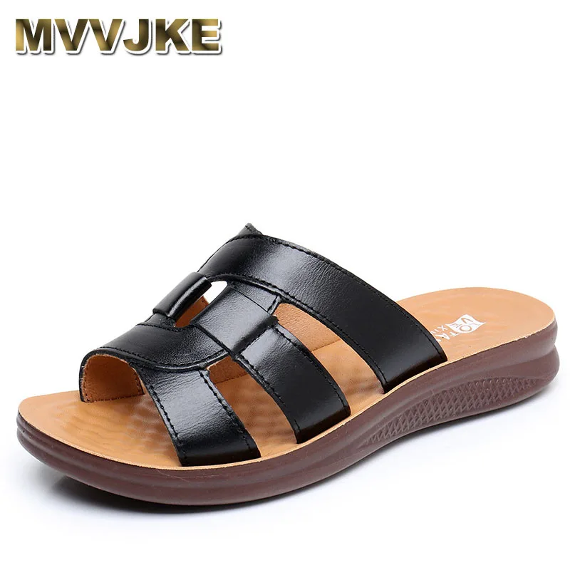 Summer Genuine Leather Women Open Toe Slippers Fashion Casual Shoes Flat Outside Slippers Black Red White
Summer Genuine Leather Women Open Toe Slippers Fashion Casual Shoes Flat Outside Slippers Black Red White