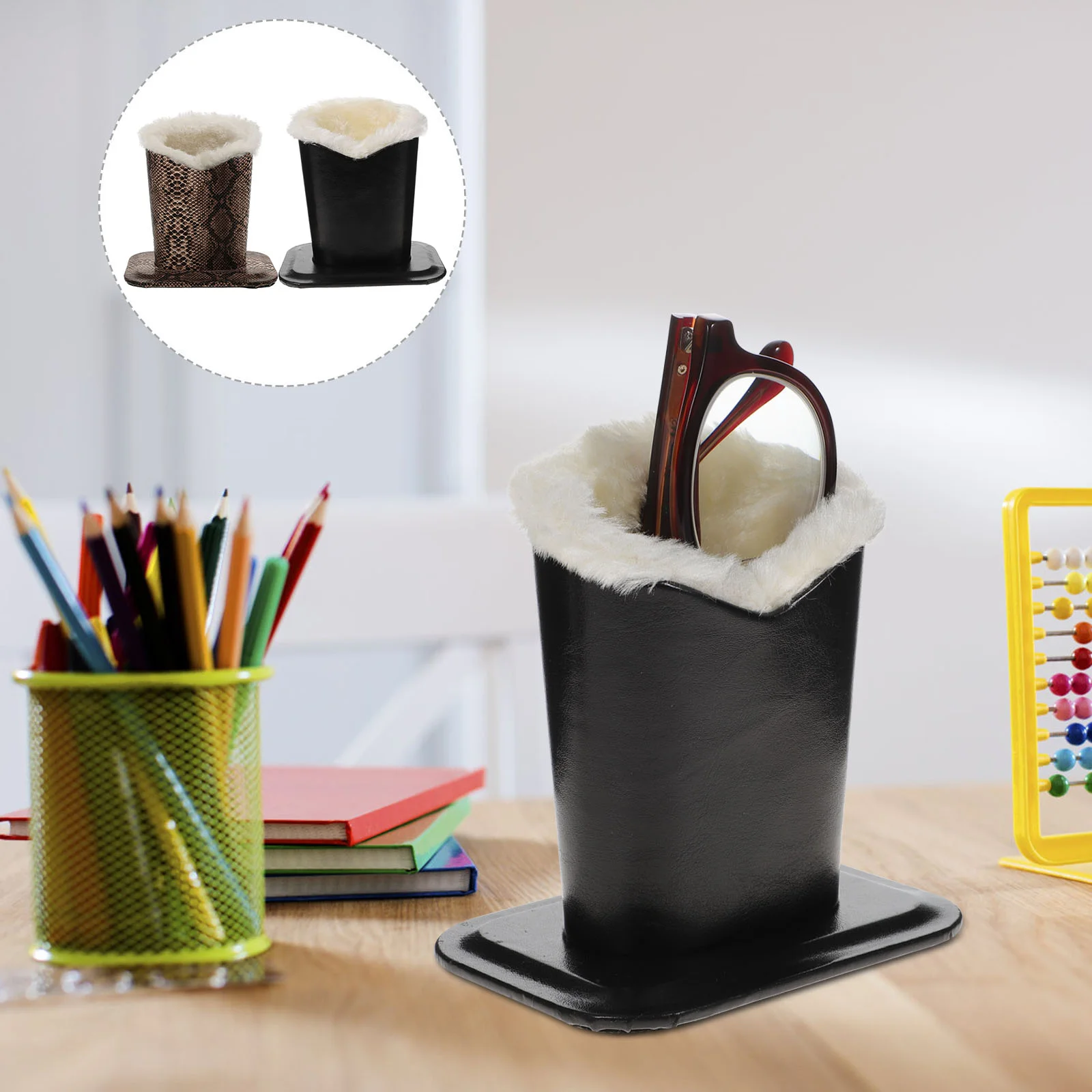 Plush Glasses Holder Stand Eyeglasses for Nightstand Table Stands Desktop Protective PU Case Storage Box
Plush Glasses Holder Stand Eyeglasses for Nightstand Table Stands Desktop Protective PU Case Storage Box