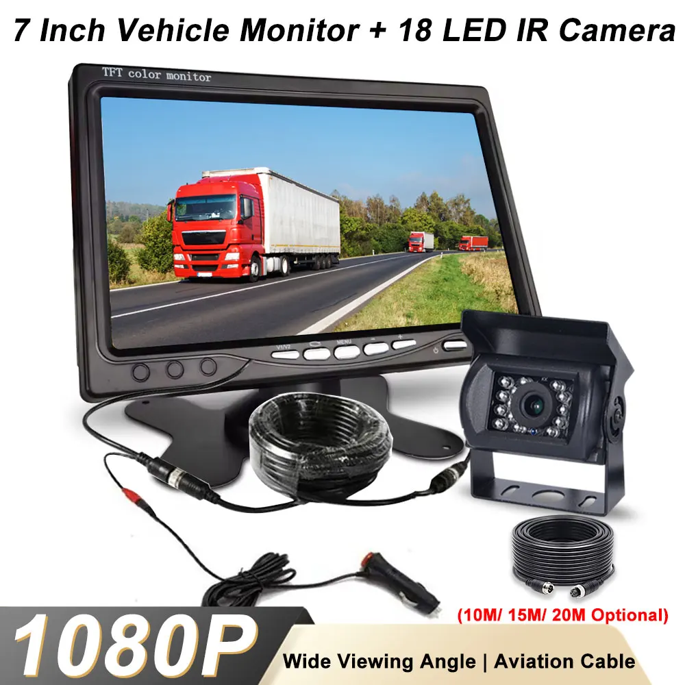 7" Car TFT LCD Screen Monitor Rear View Reversing Backup Camera Kit with 15M Cable for Truck/Bus/RV/Trailer/Tractor/camper
7" Car TFT LCD Screen Monitor Rear View Reversing Backup Camera Kit with 15M Cable for Truck/Bus/RV/Trailer/Tractor/camper