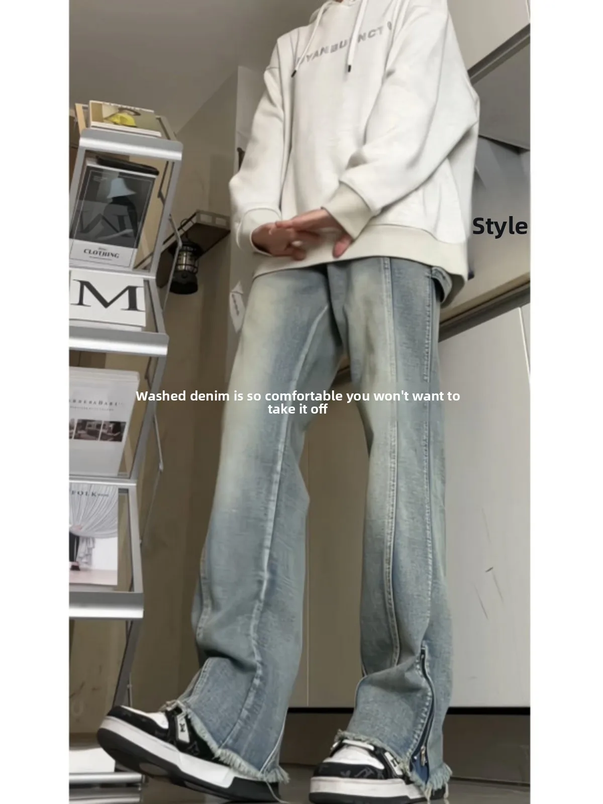 Slim Fit Straight Leg Jeans Men's Faion Urban Sle Spring Autumn High Street Vibe Trousers with Cuff Bell Bot
Slim Fit Straight Leg Jeans Men's Faion Urban Sle Spring Autumn High Street Vibe Trousers with Cuff Bell Bot