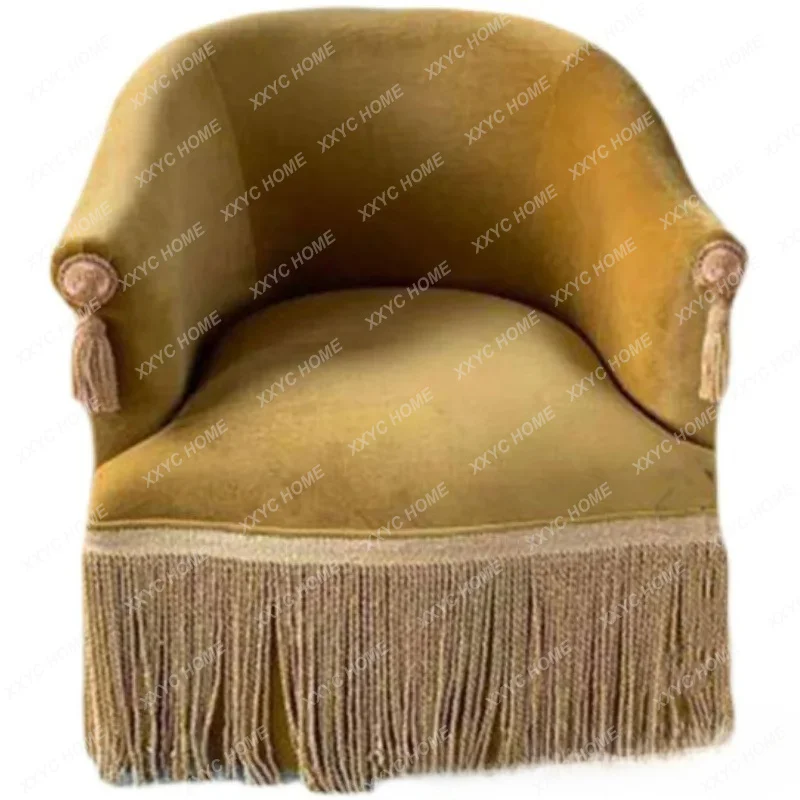 M Retro style velvet fringed single sofa dirty pink flow designer live well style taro round armrest leisure chair
M Retro style velvet fringed single sofa dirty pink flow designer live well style taro round armrest leisure chair