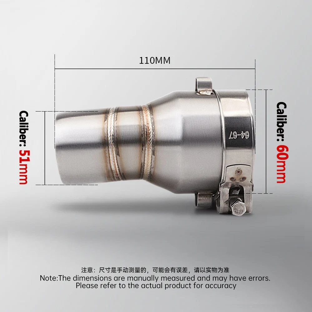 Exhaust pipe middle section Caliber 51 60mm For 2023-2025 Kove 800X rally For SC/YOSHIMURA Exhaust System Middle Tail Muffler
Exhaust pipe middle section Caliber 51 60mm For 2023-2025 Kove 800X rally For SC/YOSHIMURA Exhaust System Middle Tail Muffler