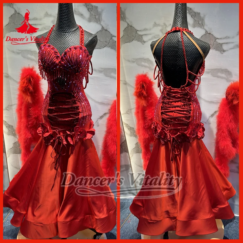 Красные сексуальные платья для бальных танцев с завернутыми бедрами, конкурсные платья по индивидуальному заказу, женский вальс, танго, фокстрот, одежда для выступлений, жизненная сила танцора
Красные сексуальные платья для бальных танцев с завернутыми бедрами, конкурсные платья по индивидуальному заказу, женский вальс, танго, фокстрот, одежда для выступлений, жизненная сила танцора