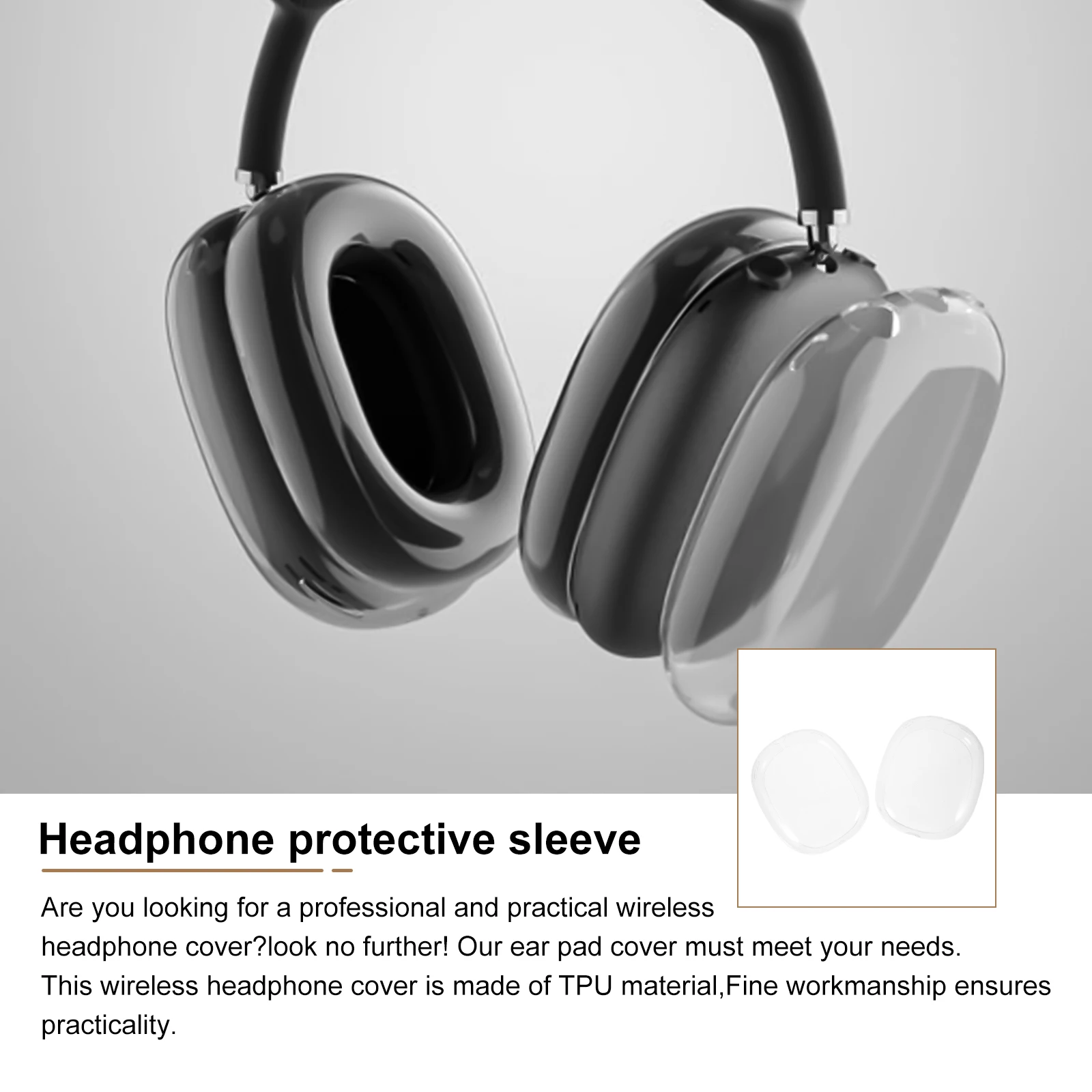 1 Pair Wireless Headphone Cover Compatible With Airpods Max Tpu Earphone Shell Sweatproof Non-Slip Detachable Ear Cushion For
1 Pair Wireless Headphone Cover Compatible With Airpods Max Tpu Earphone Shell Sweatproof Non-Slip Detachable Ear Cushion For