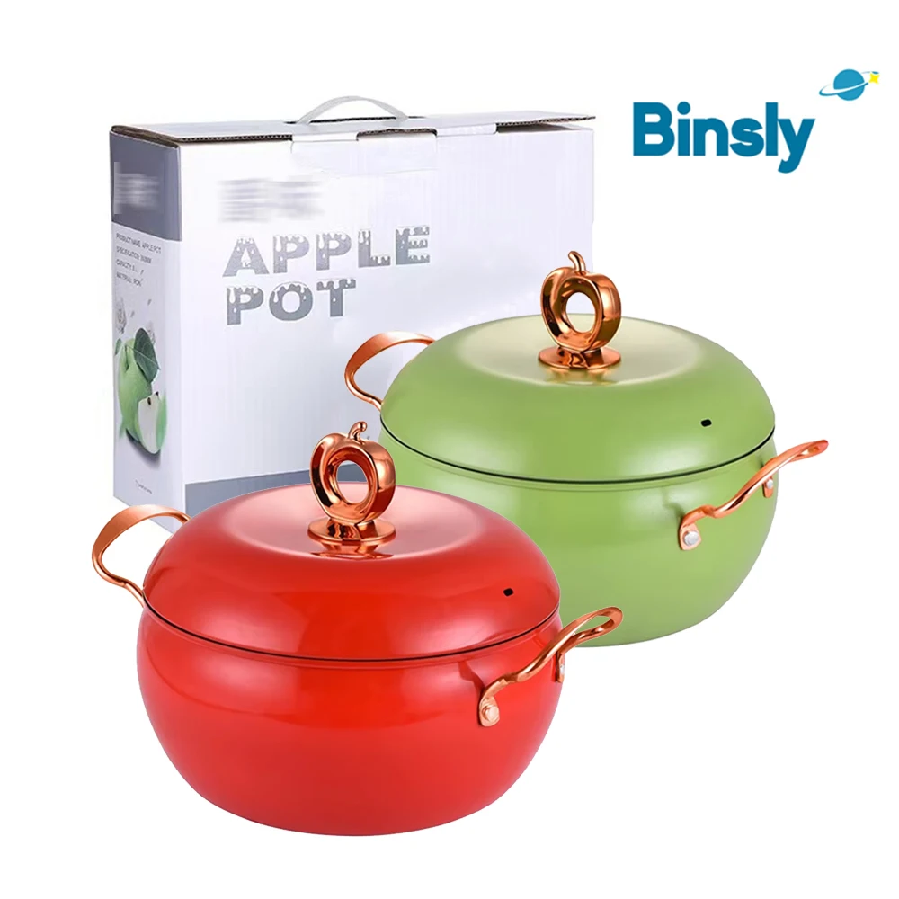 Apple Shape Non-stick Cooking Pot with Lid Double Handle Induction Compatible Stock Pot Cute Kitchen Cookware for Home Cooking
Apple Shape Non-stick Cooking Pot with Lid Double Handle Induction Compatible Stock Pot Cute Kitchen Cookware for Home Cooking