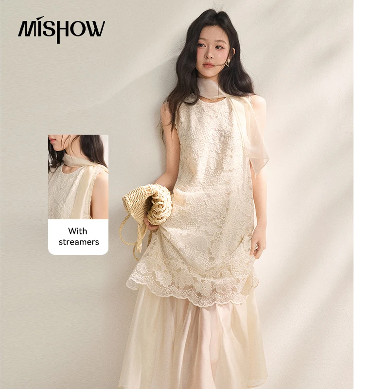 MISHOW Women Embroidery Lace Two-Layer Dress Sleeveless with Matching Scarf Included Elegant 2026 Summer Midi Dress MXF22L2663
MISHOW Women Embroidery Lace Two-Layer Dress Sleeveless with Matching Scarf Included Elegant 2026 Summer Midi Dress MXF22L2663