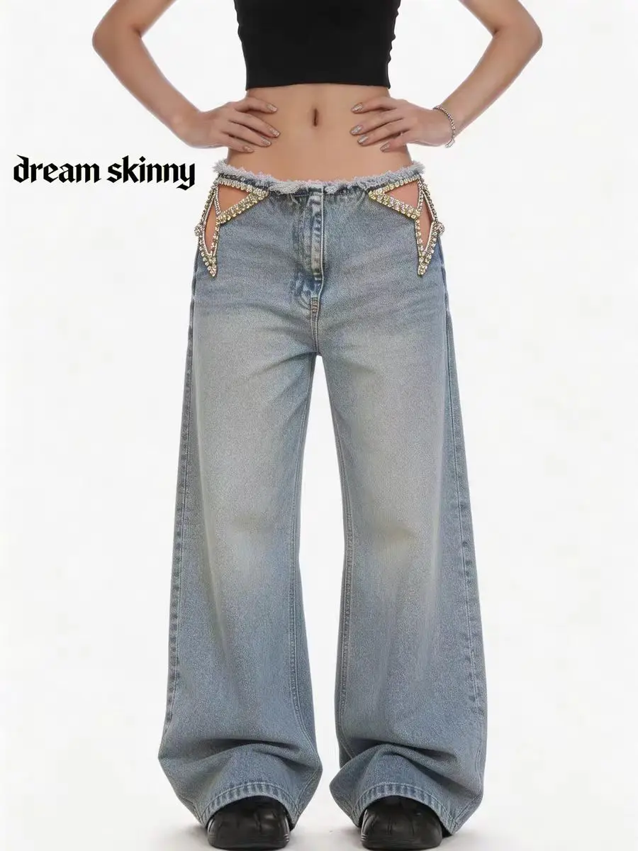 Hot Diamond Y2k American Harajuku Hot Girl Retro Star Hollow Jeans Girls Summer Fashion Raw Edge Casual Loose Wide Leg Jeans
Hot Diamond Y2k American Harajuku Hot Girl Retro Star Hollow Jeans Girls Summer Fashion Raw Edge Casual Loose Wide Leg Jeans