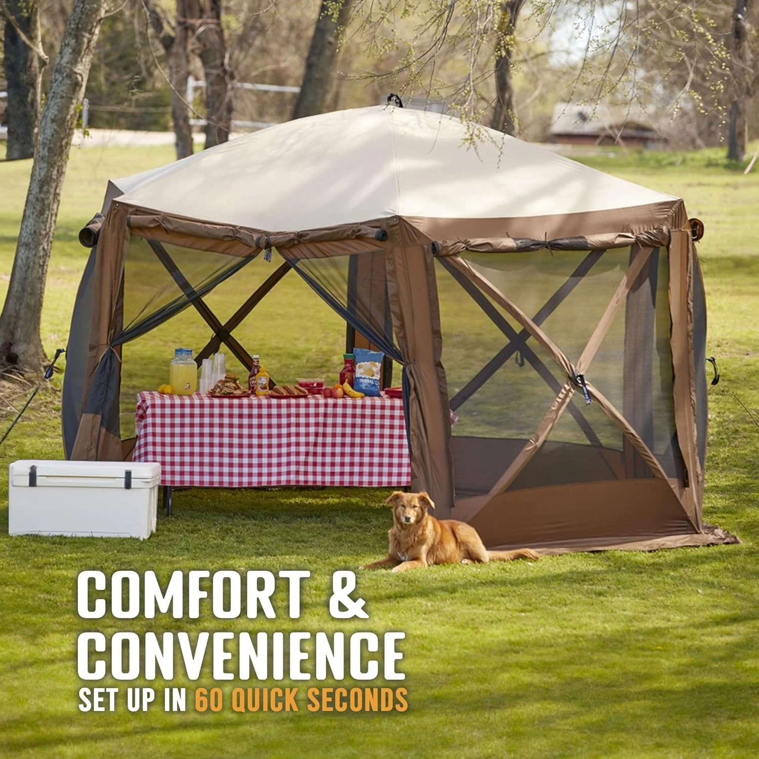 12.5ft Brown Pop Up Foldable Por Large Screen Tent Outdoor Camping Gazebo Canopy Screened Pavilion for Backyard ized
12.5ft Brown Pop Up Foldable Por Large Screen Tent Outdoor Camping Gazebo Canopy Screened Pavilion for Backyard ized
