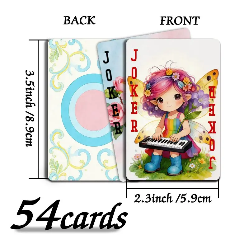54-Piece Premium Poker Deck, Watercolor Fantasy Fairy Themed Playing Cards, Ideal for Family Game Nights and Party Games
54-Piece Premium Poker Deck, Watercolor Fantasy Fairy Themed Playing Cards, Ideal for Family Game Nights and Party Games