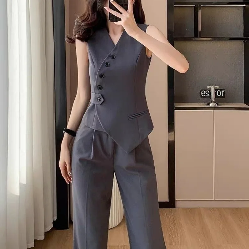 Vest Set for Women New Summer Two-piece Set High-end Workplace Outfit Complete Set Sleeveless Cardigan Pants Sets Suits
Vest Set for Women New Summer Two-piece Set High-end Workplace Outfit Complete Set Sleeveless Cardigan Pants Sets Suits