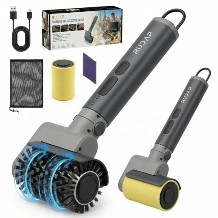 Electric Grill Brush for Outdoor Barbecue, Stainless Steel Bristles, Black, Cordless Rechargeable with 150-Min Runtime IPX7 Wat
Electric Grill Brush for Outdoor Barbecue, Stainless Steel Bristles, Black, Cordless Rechargeable with 150-Min Runtime IPX7 Wat