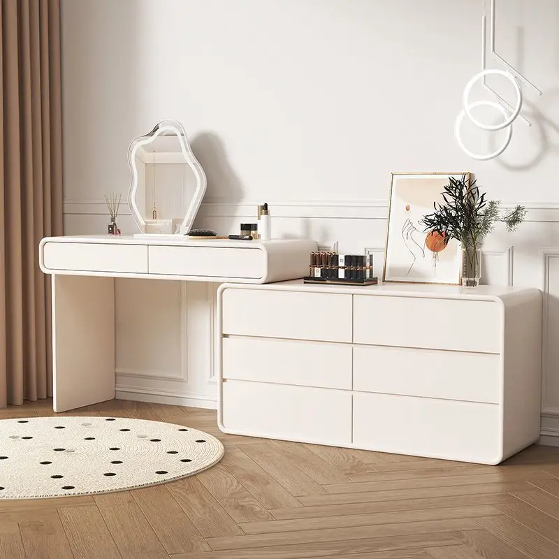 #New Style Light Luxury Cream Dressing Table Durable Paint Simple Bedroom Bucket Cabinet Integrated Makeup Vanities
#New Style Light Luxury Cream Dressing Table Durable Paint Simple Bedroom Bucket Cabinet Integrated Makeup Vanities