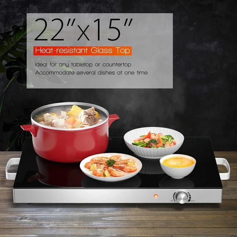22 x 14 Inch Electric Warming Tray Hot Plate Dish Warmer with Adjustable Temperature
22 x 14 Inch Electric Warming Tray Hot Plate Dish Warmer with Adjustable Temperature
