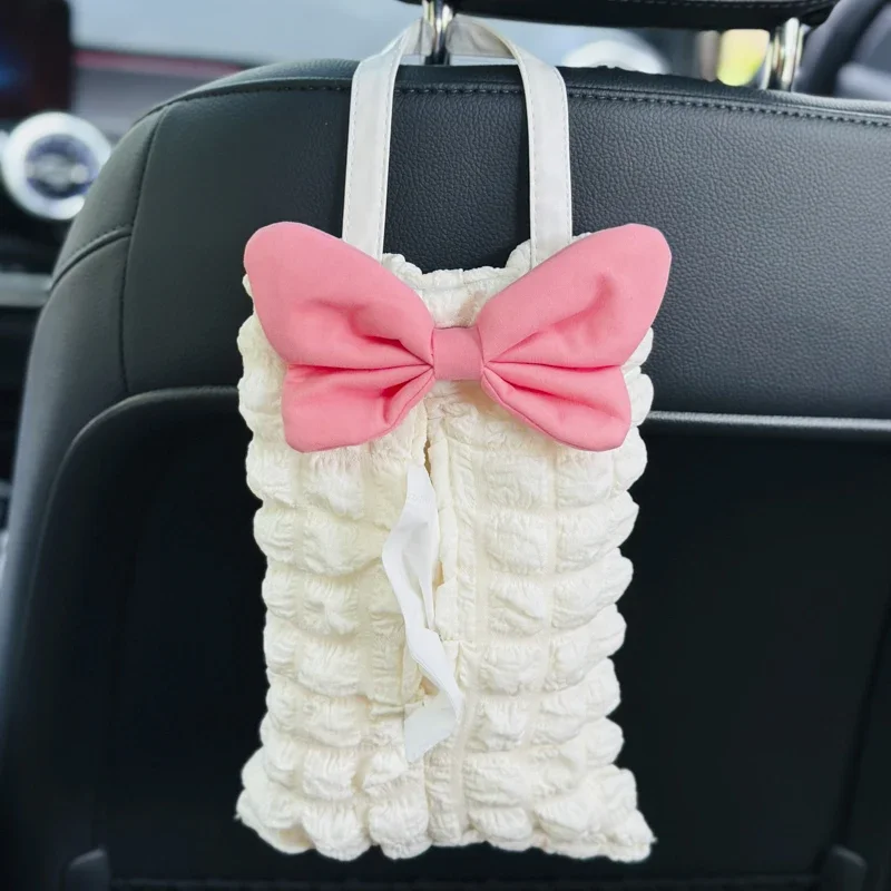 Cute pink bow car tissue box; soft fluffy car seat headrest hanging tissue tower; tissue organiser bag; car interior accessories
Cute pink bow car tissue box; soft fluffy car seat headrest hanging tissue tower; tissue organiser bag; car interior accessories