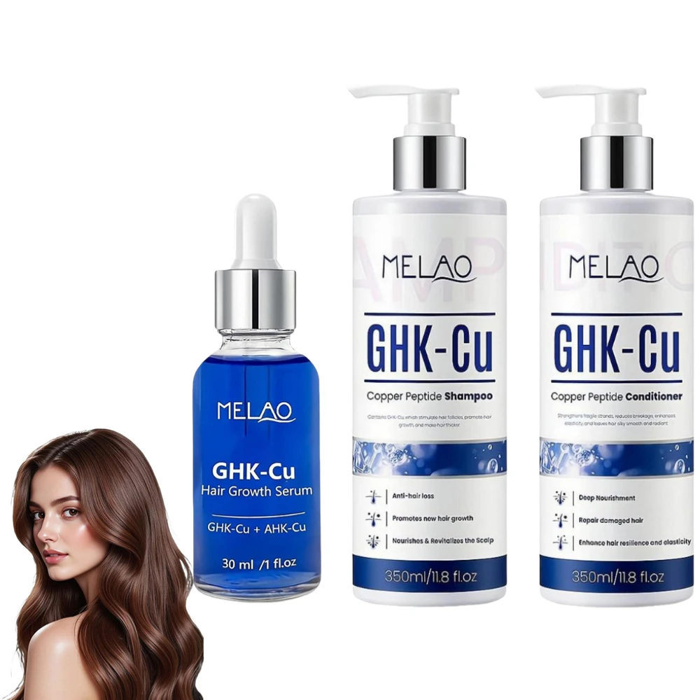 MELAO GHK-Cu Copper Peptide Hair Care Kit - Hair Growth Serum, Scalp Care Shampoo, Damaged Hair Repair Conditioner, for Thicker
MELAO GHK-Cu Copper Peptide Hair Care Kit - Hair Growth Serum, Scalp Care Shampoo, Damaged Hair Repair Conditioner, for Thicker