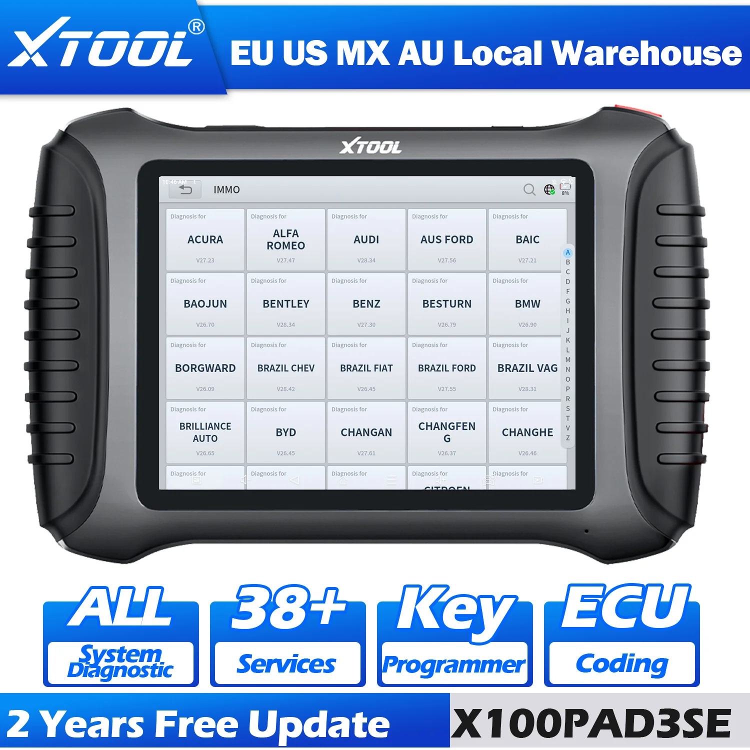 XTOOL X100 PAD3 SE V2.0 Auto Key Programmer XPAD Elite All Key Lost PAD3 ECU Coding Car Diagnostic Tool Key Programming Tools
XTOOL X100 PAD3 SE V2.0 Auto Key Programmer XPAD Elite All Key Lost PAD3 ECU Coding Car Diagnostic Tool Key Programming Tools