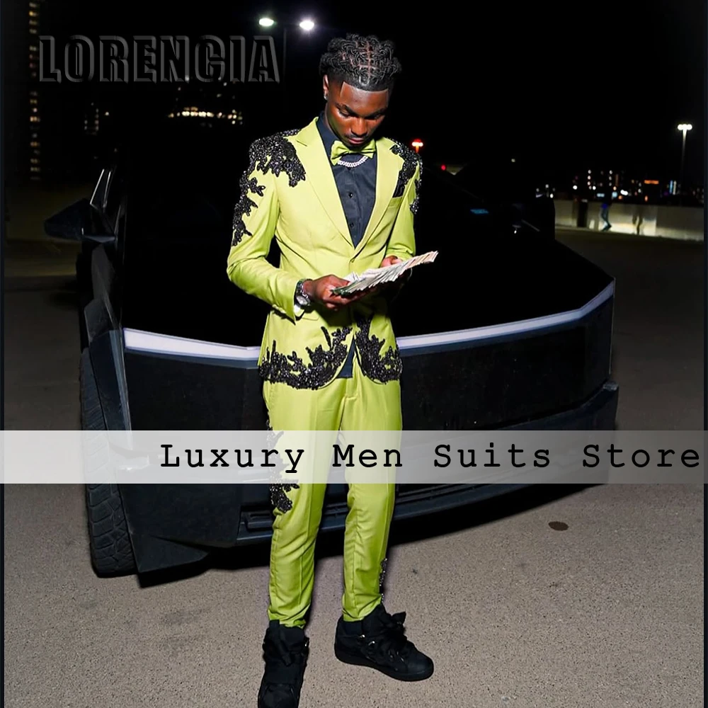 Sparkling Crystal Male Suits 2 Pieces Slim Tuxedos Wedding Banquet Outfit Customized Blazer Pants zomerset heren Men's Clothing
Sparkling Crystal Male Suits 2 Pieces Slim Tuxedos Wedding Banquet Outfit Customized Blazer Pants zomerset heren Men's Clothing