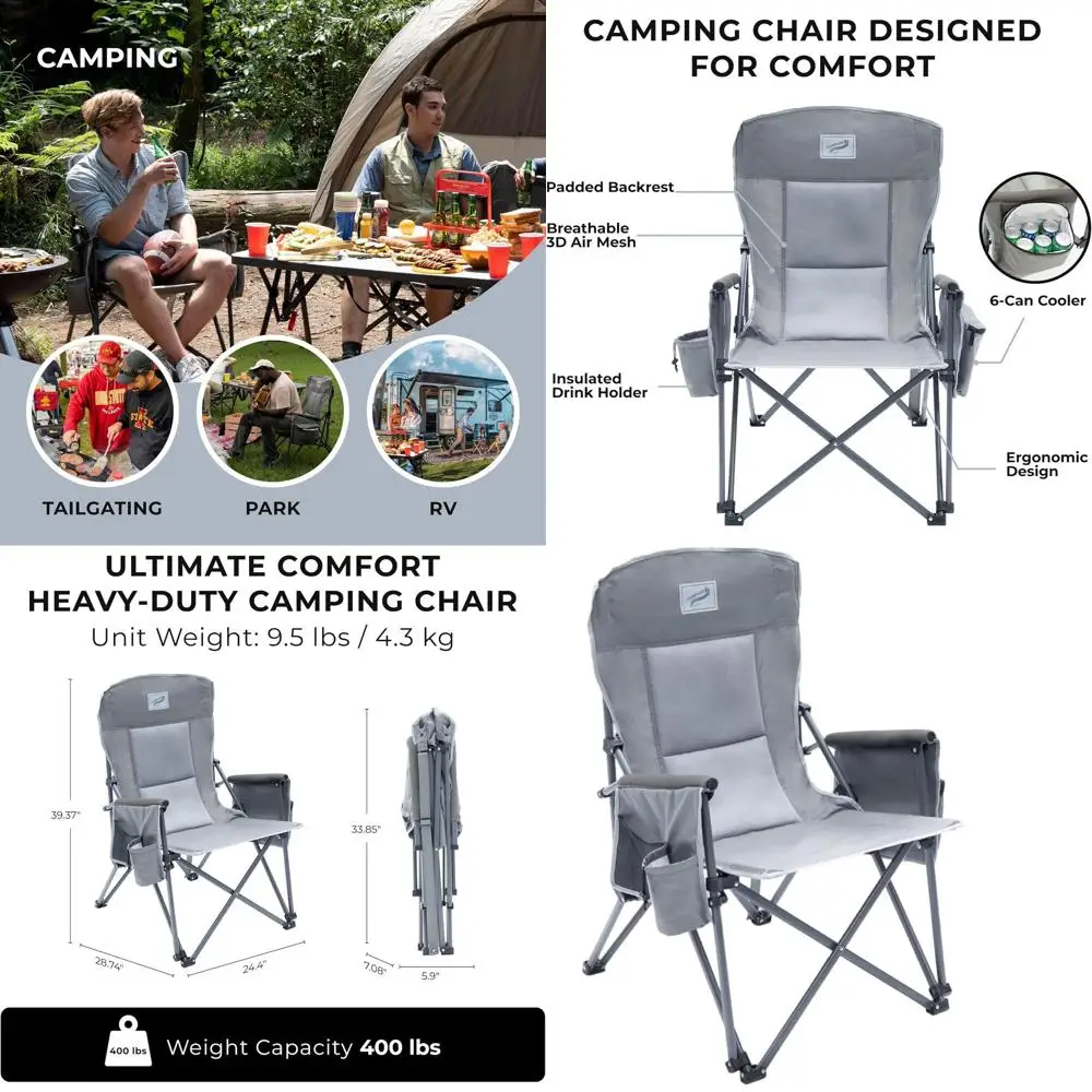 Heavy Duty Portable Folding Camping Chair for Adults with Comfy Padded Backrest | for Outdoor & Sports, Backpacking, Beach, Lawn
Heavy Duty Portable Folding Camping Chair for Adults with Comfy Padded Backrest | for Outdoor & Sports, Backpacking, Beach, Lawn