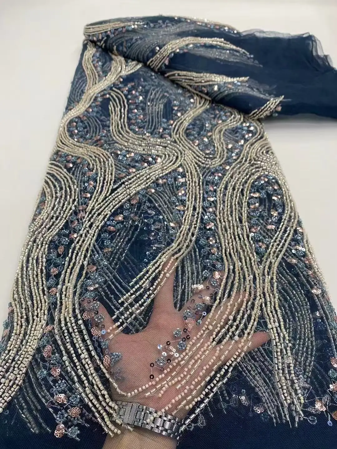 New High-End Luxury French Embroidery Heavy Groom Lace Fabric African Nigerian With Sequins Fabric For Wedding
New High-End Luxury French Embroidery Heavy Groom Lace Fabric African Nigerian With Sequins Fabric For Wedding
