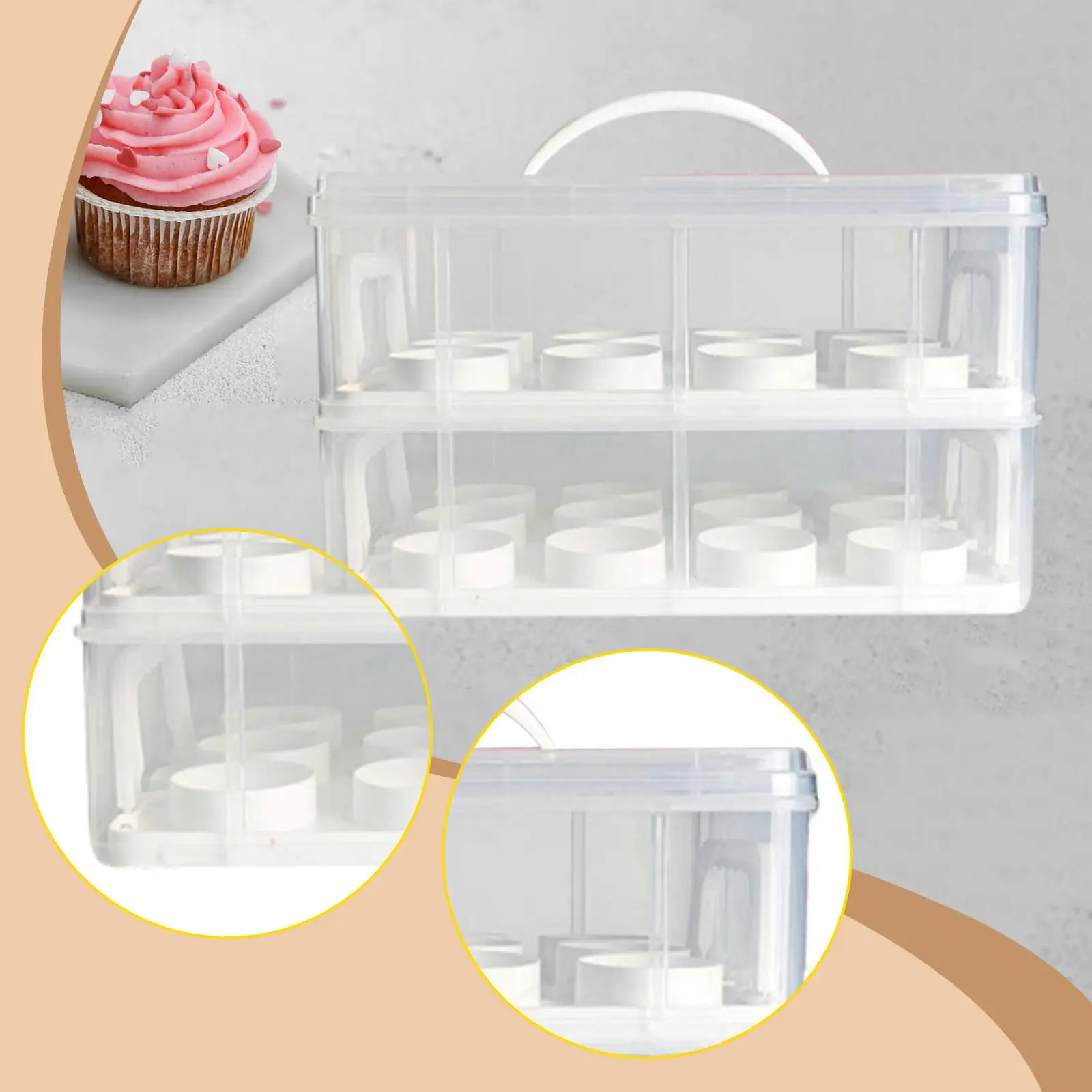PP Material Cake Holder Two Tier Container Muffin Cookie Food Storage Display Box for Baked Goods
PP Material Cake Holder Two Tier Container Muffin Cookie Food Storage Display Box for Baked Goods