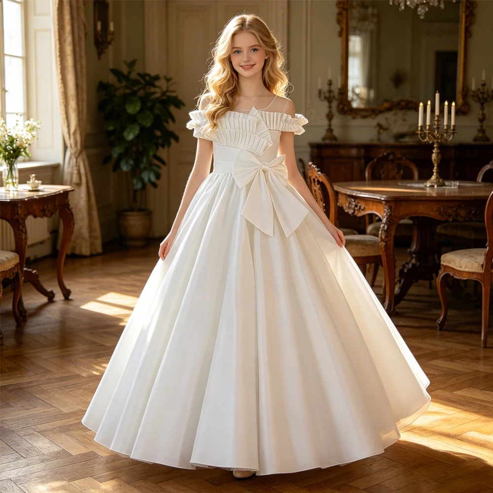 Elegant Big Bow Bridesmaid Girl Dress Summer Wedding First Communion Princess Kids Party Dresses for Girls Birthday Evening Gown
Elegant Big Bow Bridesmaid Girl Dress Summer Wedding First Communion Princess Kids Party Dresses for Girls Birthday Evening Gown