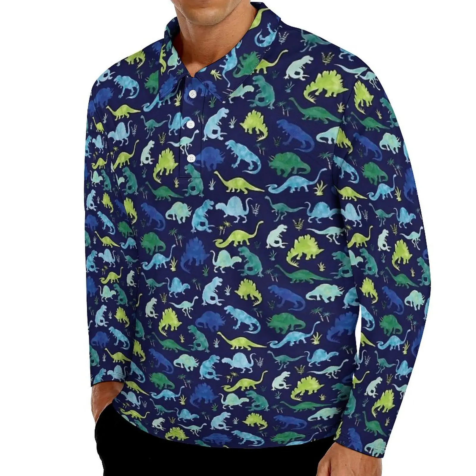 Watercolor Dinosaurs Casual T-Shirts Men Cute Animal Long Sleeve Polo Shirts Collar Stylish Autumn Graphic Shirt Plus Size
Watercolor Dinosaurs Casual T-Shirts Men Cute Animal Long Sleeve Polo Shirts Collar Stylish Autumn Graphic Shirt Plus Size