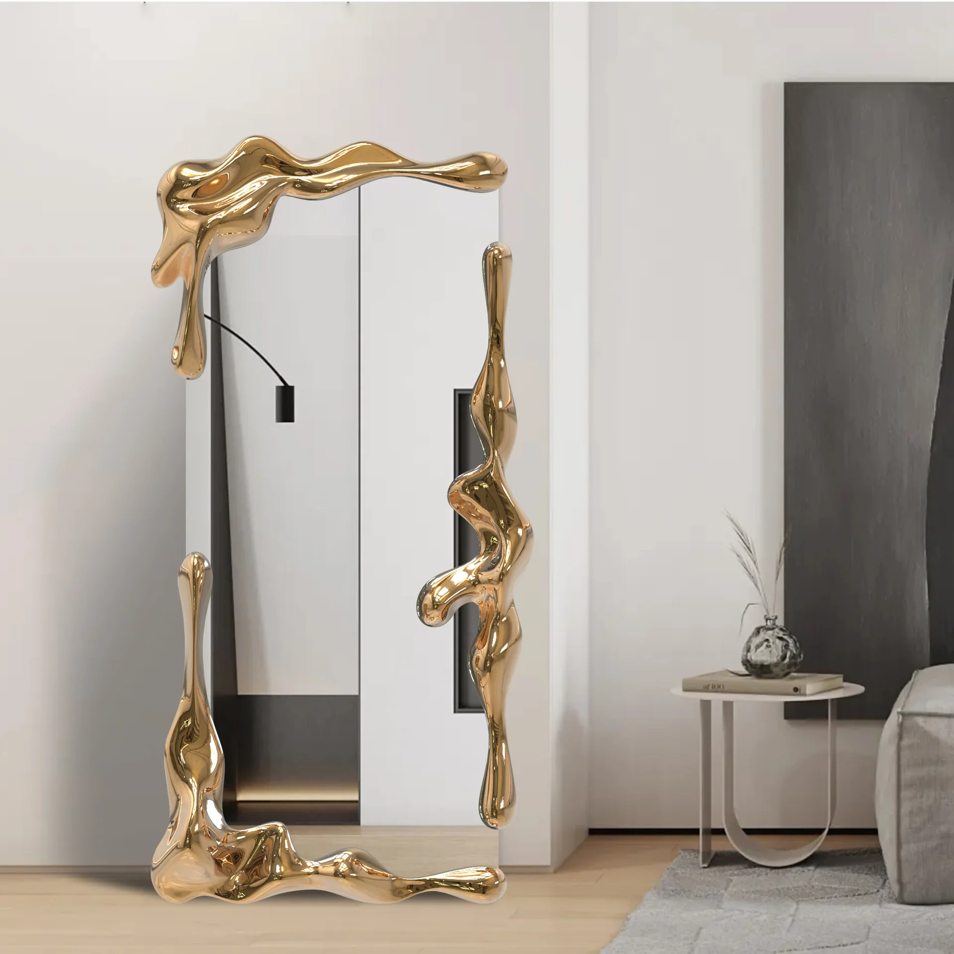 Wall hanging water ripple household villa model room floor mirror full-length mirror
Wall hanging water ripple household villa model room floor mirror full-length mirror