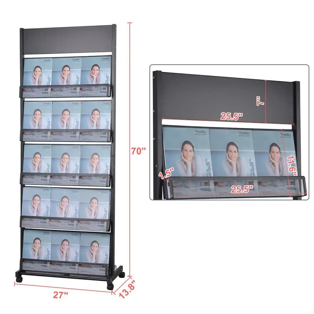 magazine rack brochure display stand for offices and public reception arealiterature rack with 4 Universal wheels 702713.8
magazine rack brochure display stand for offices and public reception arealiterature rack with 4 Universal wheels 702713.8